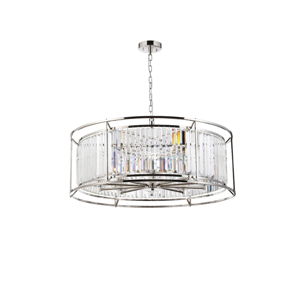 NL93069 Maccia 10 Light Pendant Polished Nickel Clear