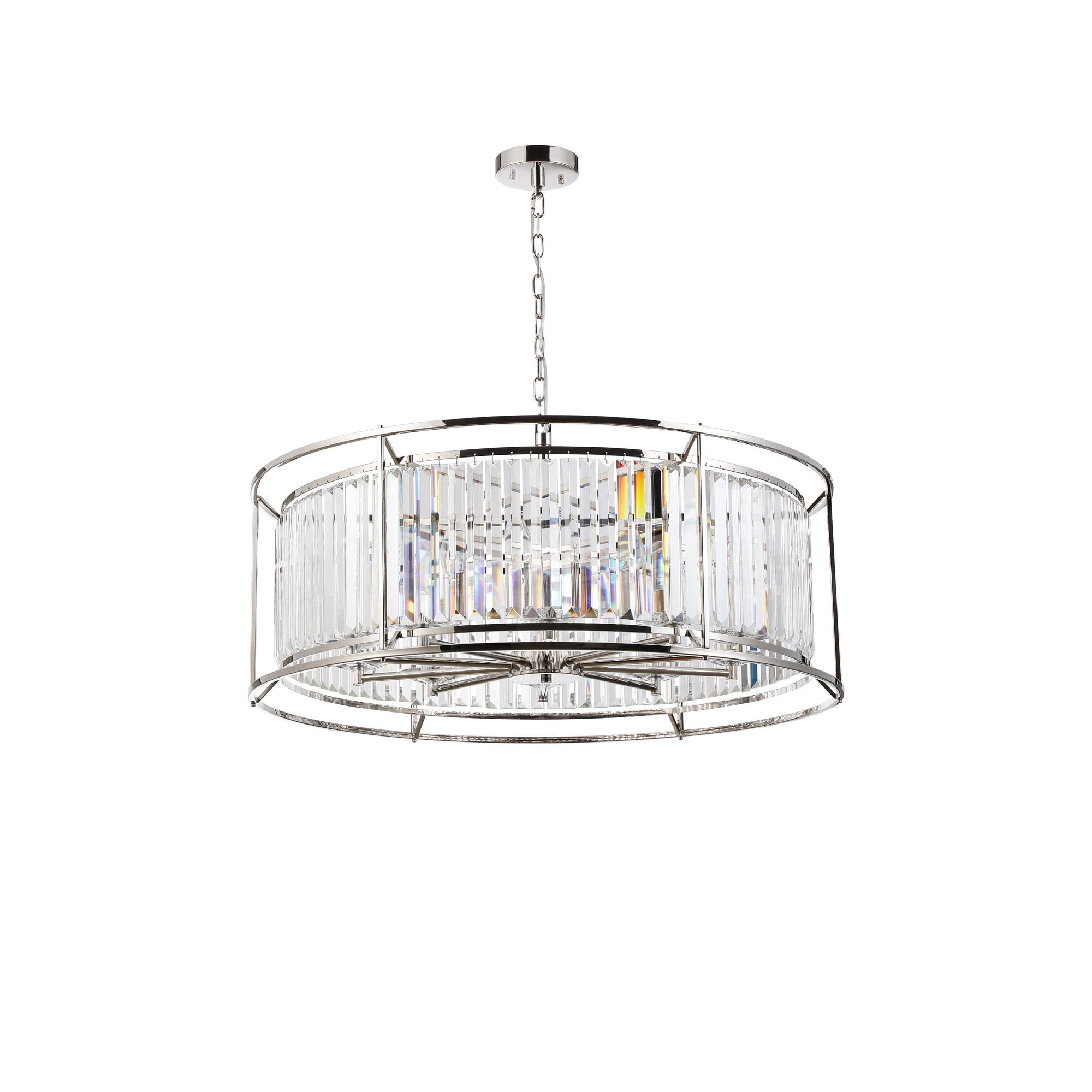 NL93069 Maccia 10 Light Pendant Polished Nickel Clear