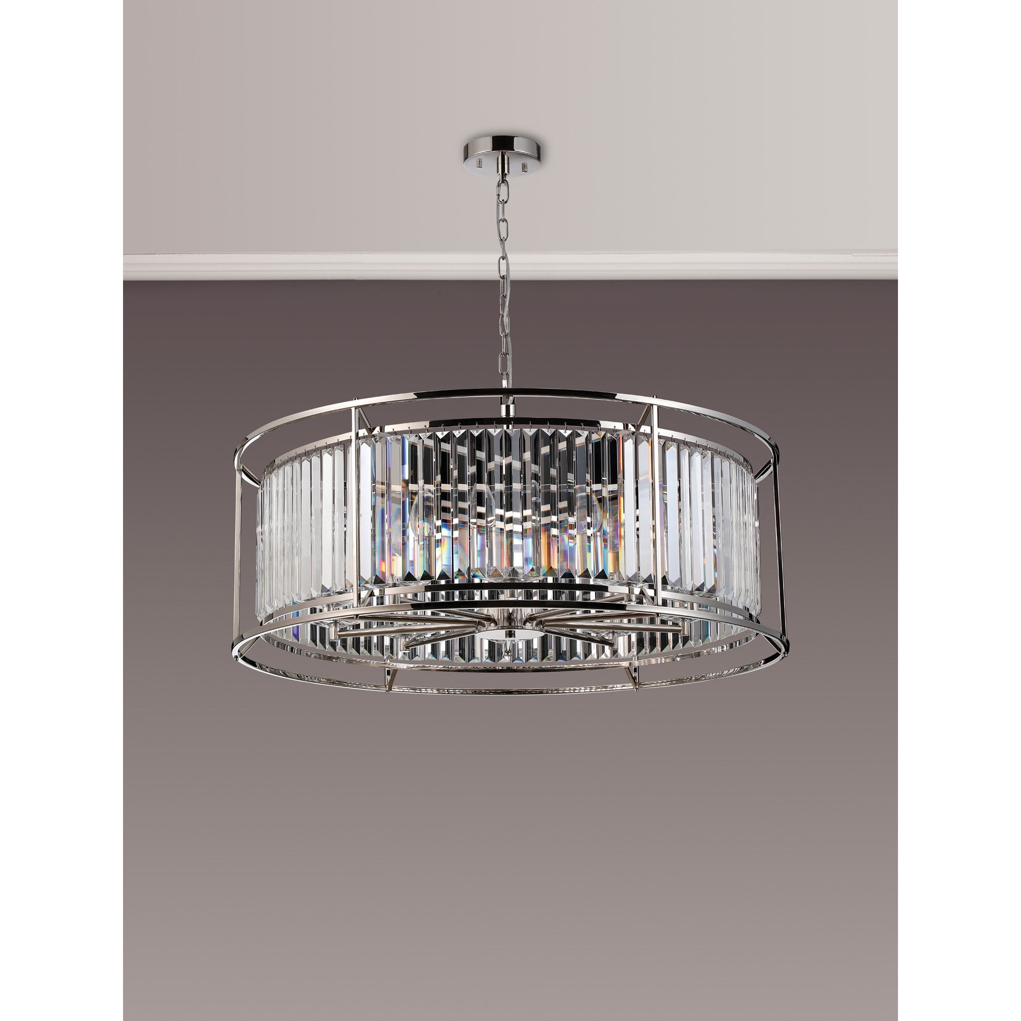 NL93069 Maccia 10 Light Pendant Polished Nickel Clear