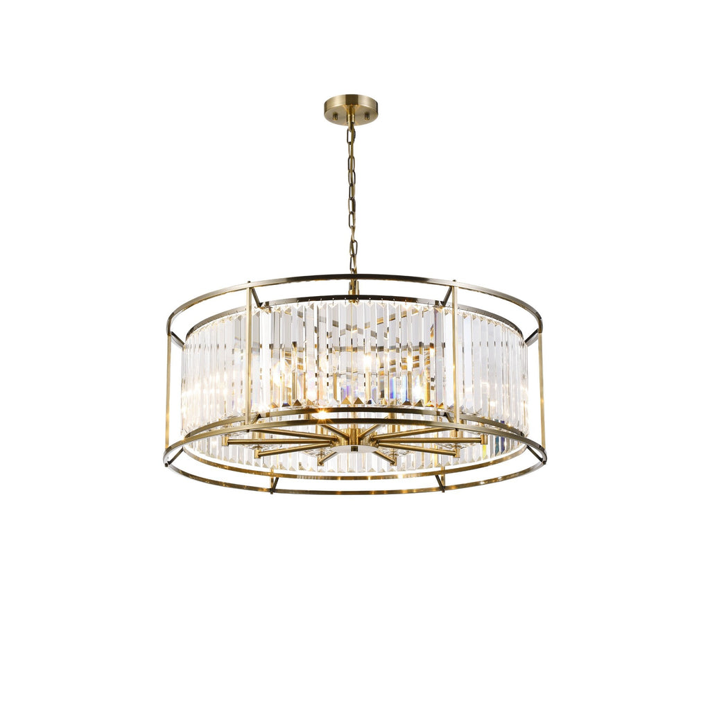 NL93079 Maccia 10 Light Pendant Antique Brass Clear