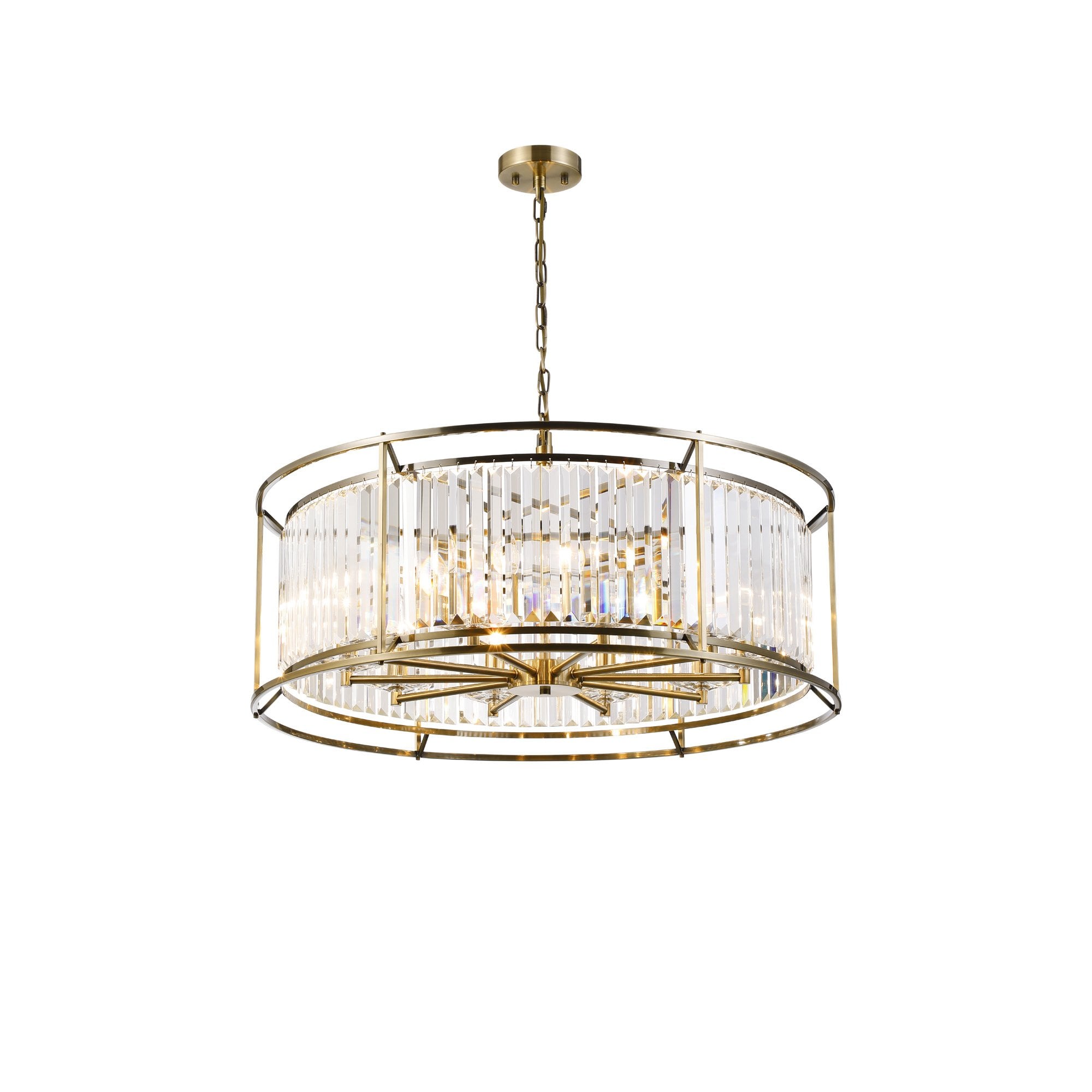 NL93079 Maccia 10 Light Pendant Antique Brass Clear
