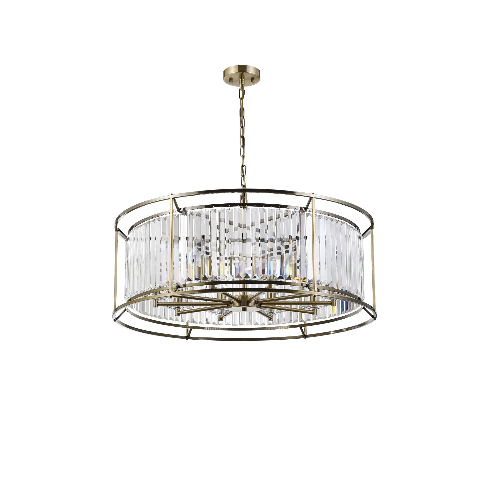 NL93079 Maccia 10 Light Pendant Antique Brass Clear