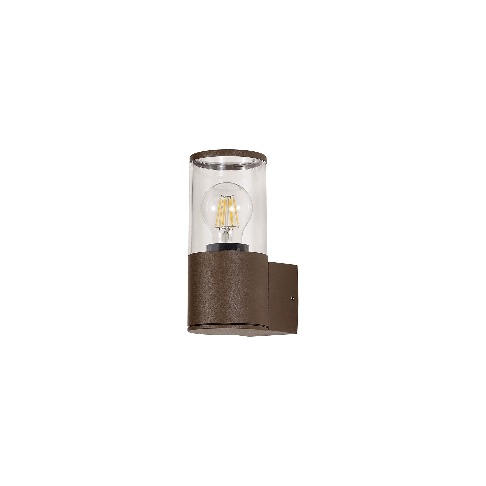 NL7074/CL9 Marc 1 Light Outdoor Wall Light Matt Brown Clear