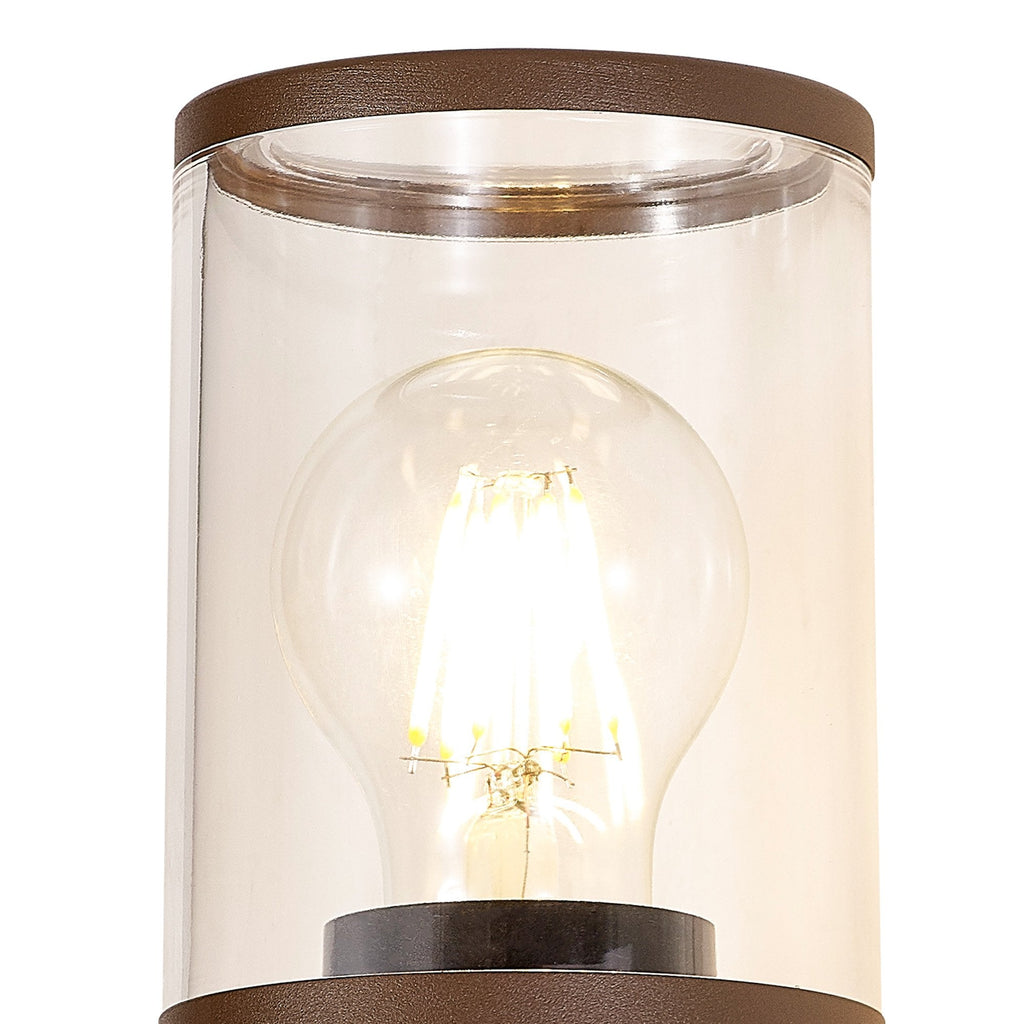NL7074/CL9 Marc 1 Light Outdoor Wall Light Matt Brown Clear