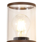 NL7074/CL9 Marc 1 Light Outdoor Wall Light Matt Brown Clear