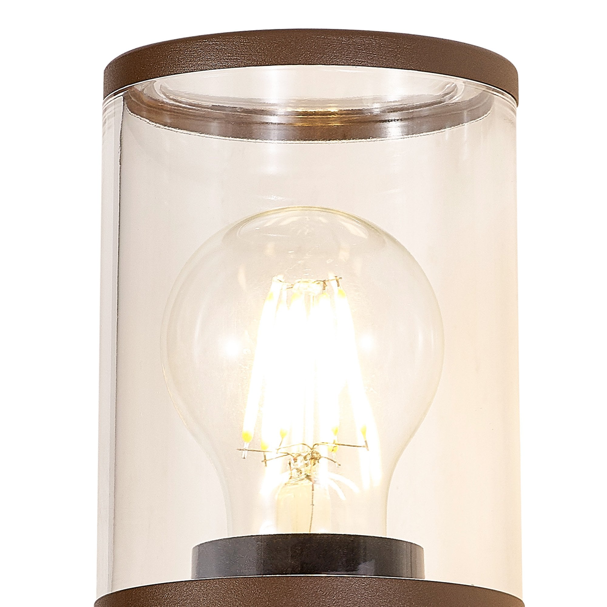 NL7074/CL9 Marc 1 Light Outdoor Wall Light Matt Brown Clear