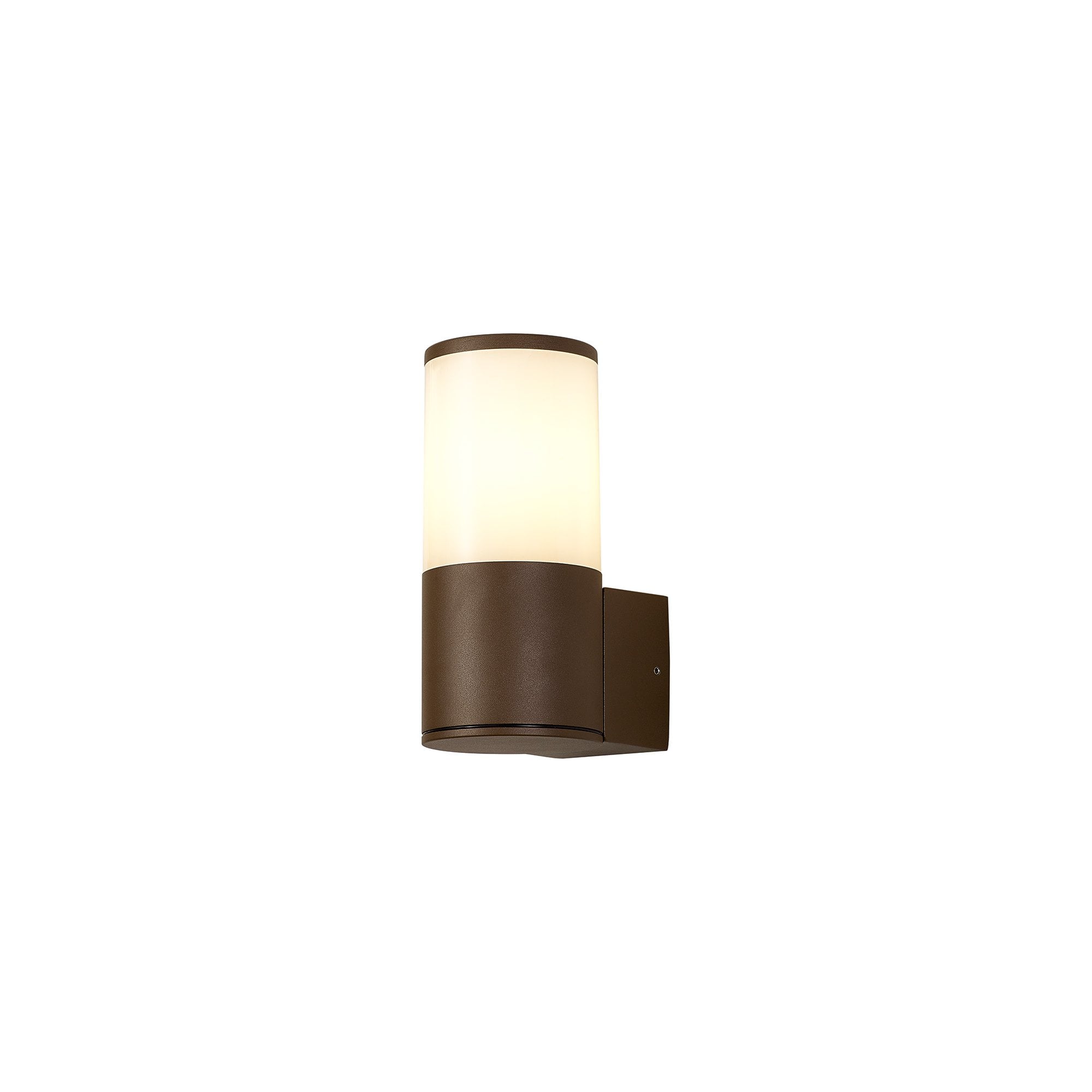 NL7074/OP9 Marc 1 Light Outdoor Wall Light Matt Brown Opal