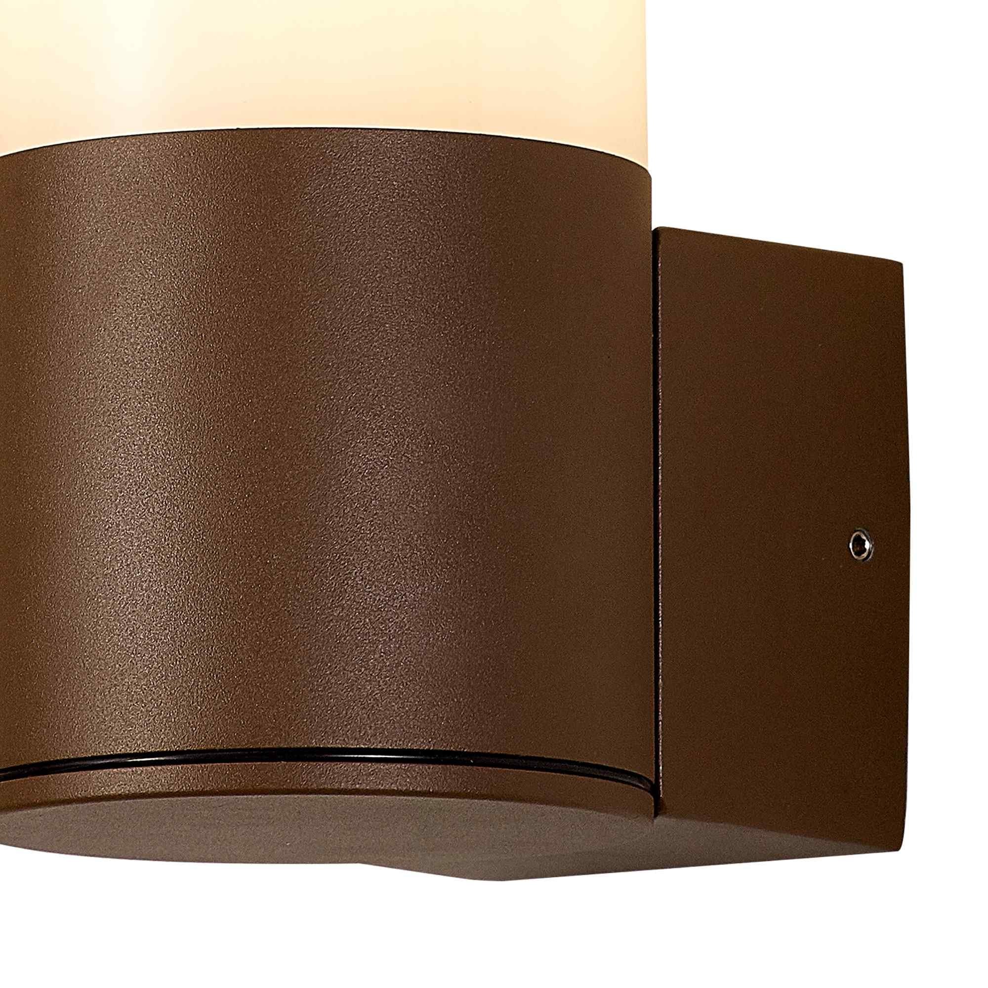 NL7074/OP9 Marc 1 Light Outdoor Wall Light Matt Brown Opal