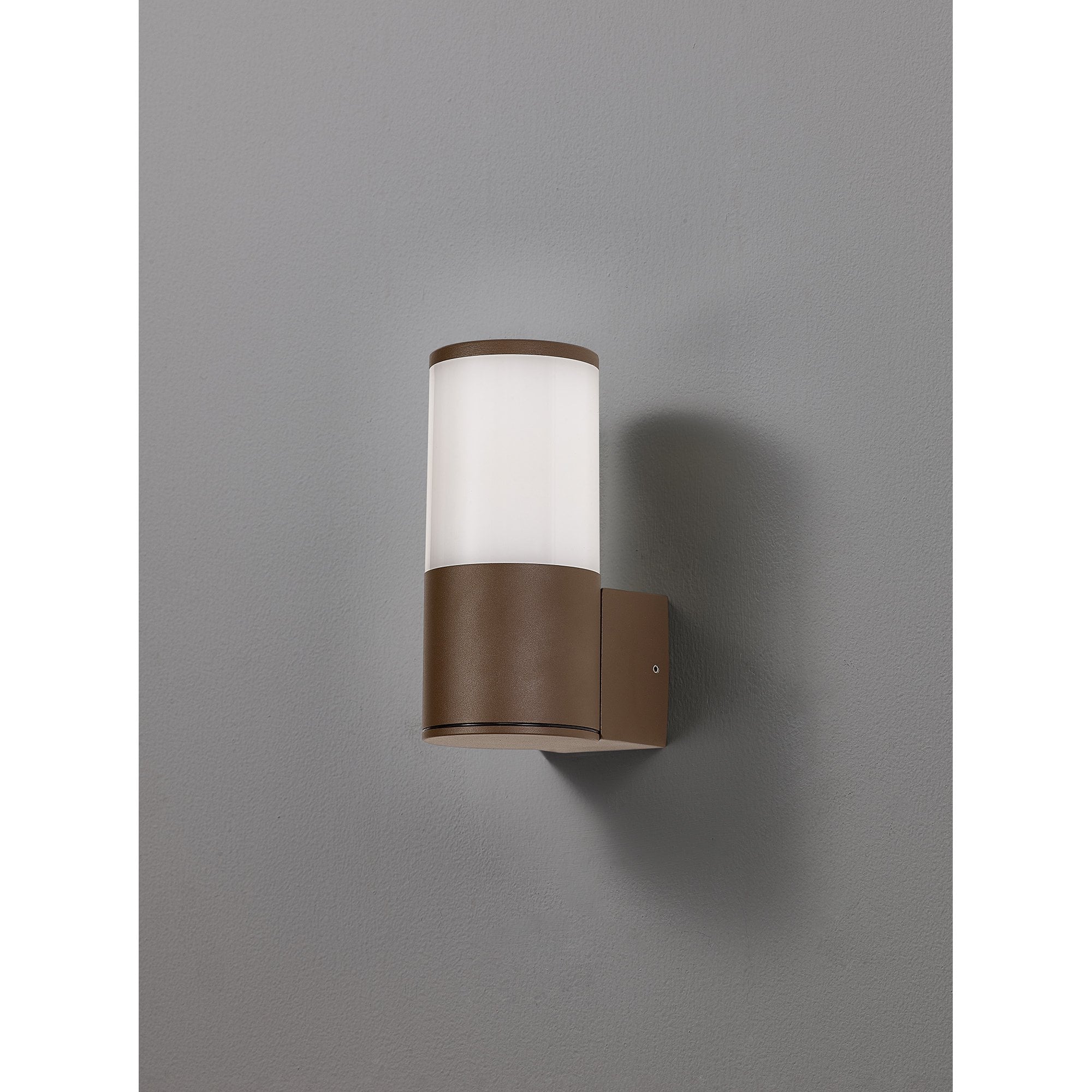 NL7074/OP9 Marc 1 Light Outdoor Wall Light Matt Brown Opal