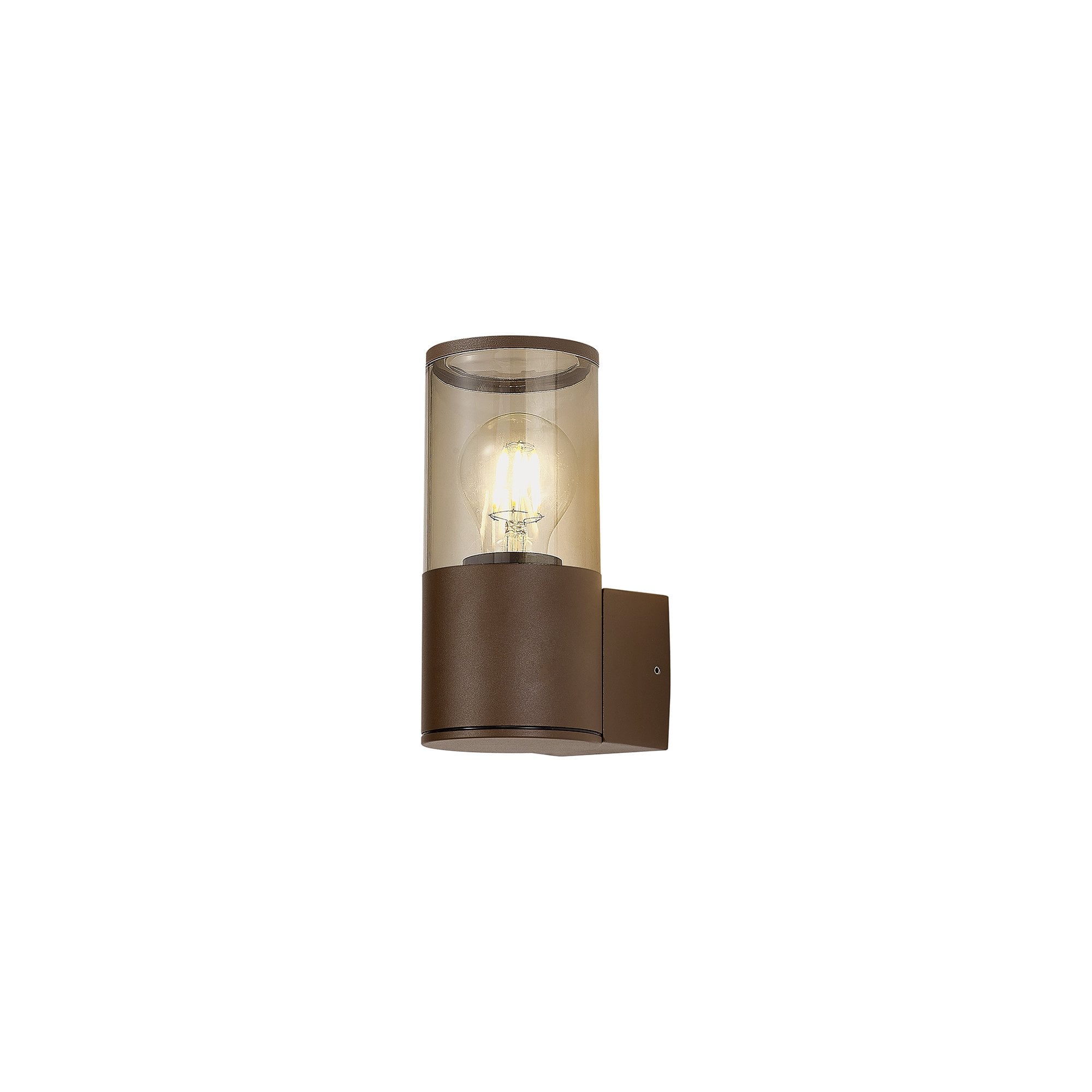 NL7074/SM9 Marc 1 Light Outdoor Wall Light Matt Brown Smoked