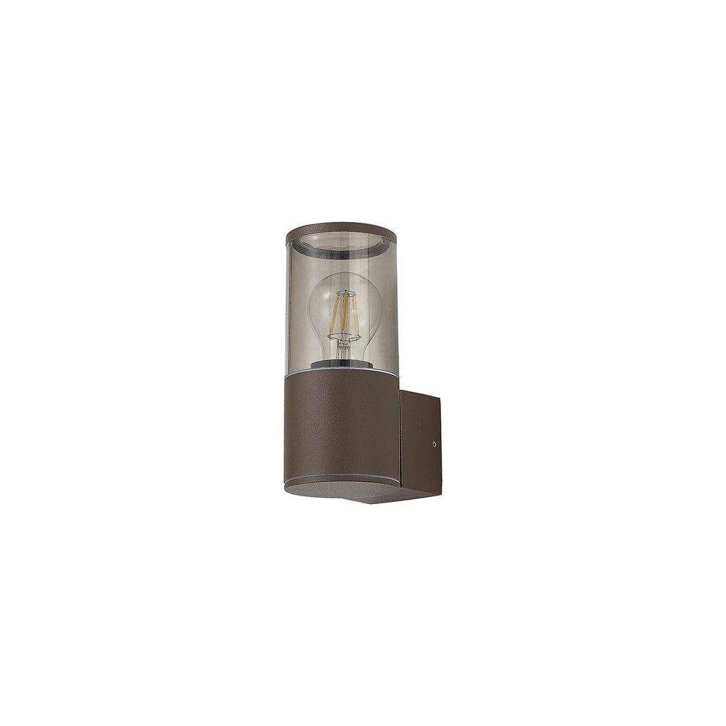 NL7074/SM9 Marc 1 Light Outdoor Wall Light Matt Brown Smoked
