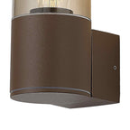 NL7074/SM9 Marc 1 Light Outdoor Wall Light Matt Brown Smoked
