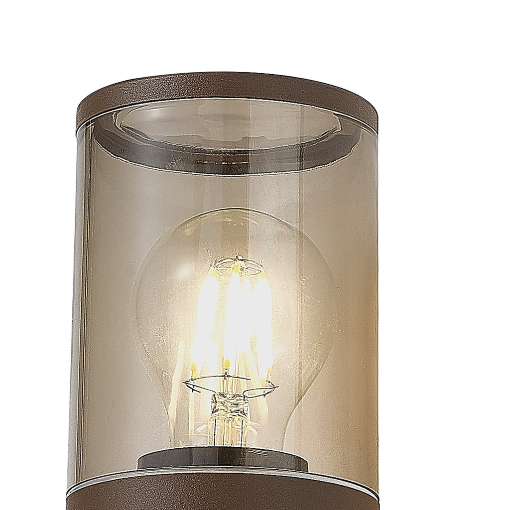 NL7074/SM9 Marc 1 Light Outdoor Wall Light Matt Brown Smoked