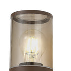 NL7074/SM9 Marc 1 Light Outdoor Wall Light Matt Brown Smoked