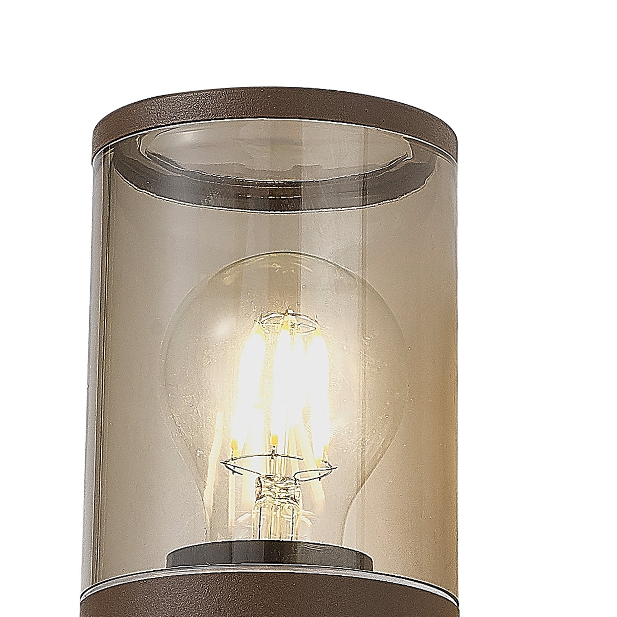 NL7074/SM9 Marc 1 Light Outdoor Wall Light Matt Brown Smoked