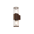 NL7075/CL9 Marc 2 Light Outdoor Wall Light Matt Brown Clear