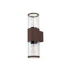 NL7075/CL9 Marc 2 Light Outdoor Wall Light Matt Brown Clear