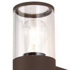 NL7075/CL9 Marc 2 Light Outdoor Wall Light Matt Brown Clear