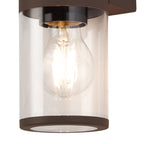 NL7075/CL9 Marc 2 Light Outdoor Wall Light Matt Brown Clear