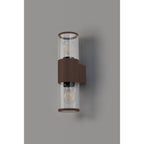 NL7075/CL9 Marc 2 Light Outdoor Wall Light Matt Brown Clear
