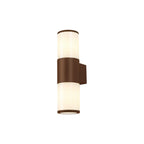 NL7075/OP9 Marc 2 Light Outdoor Wall Light Matt Brown Opal