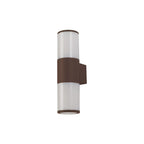 NL7075/OP9 Marc 2 Light Outdoor Wall Light Matt Brown Opal