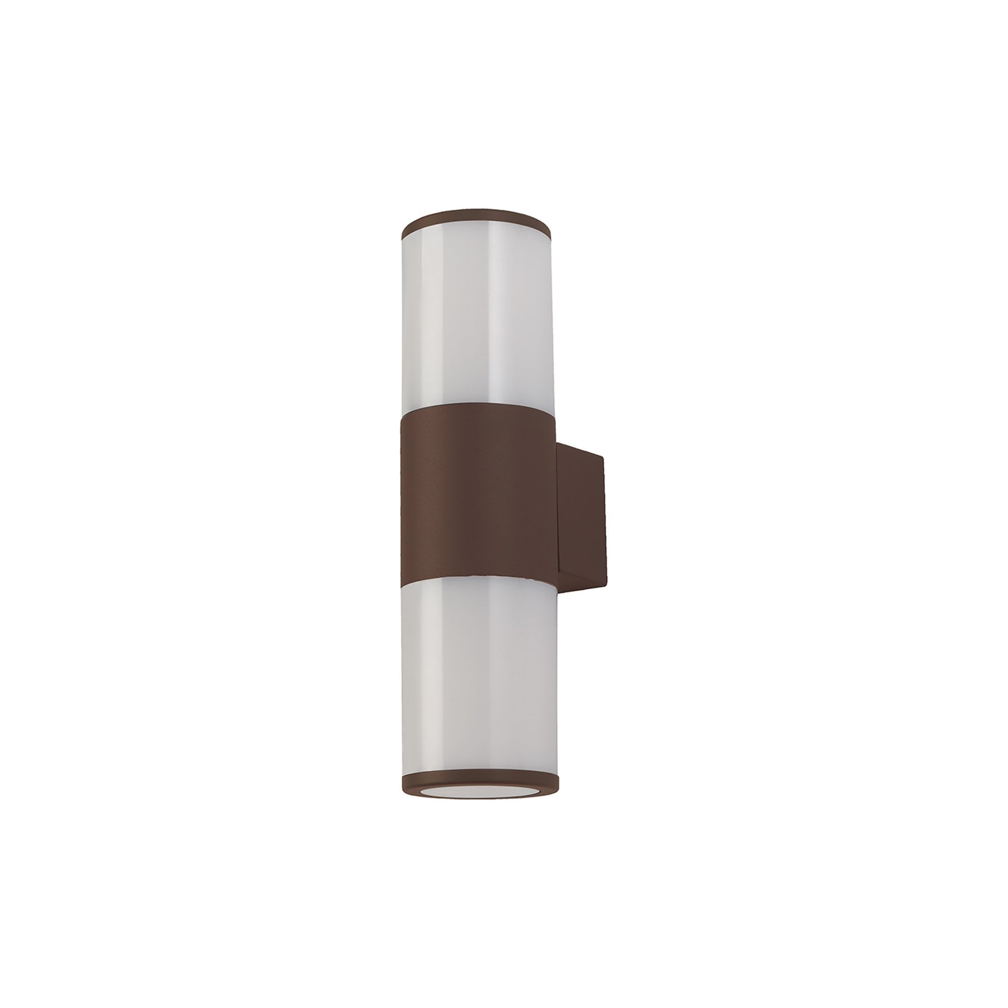 NL7075/OP9 Marc 2 Light Outdoor Wall Light Matt Brown Opal