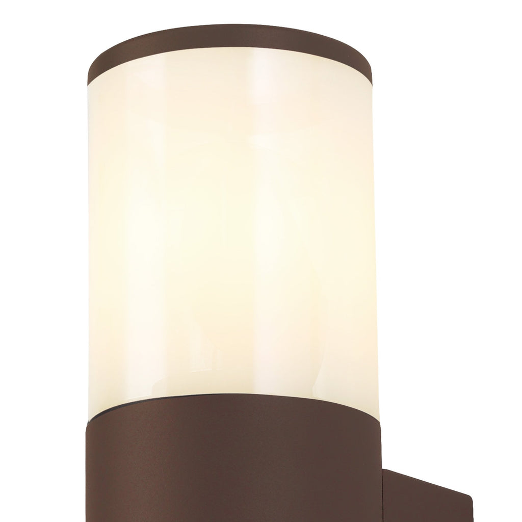 NL7075/OP9 Marc 2 Light Outdoor Wall Light Matt Brown Opal