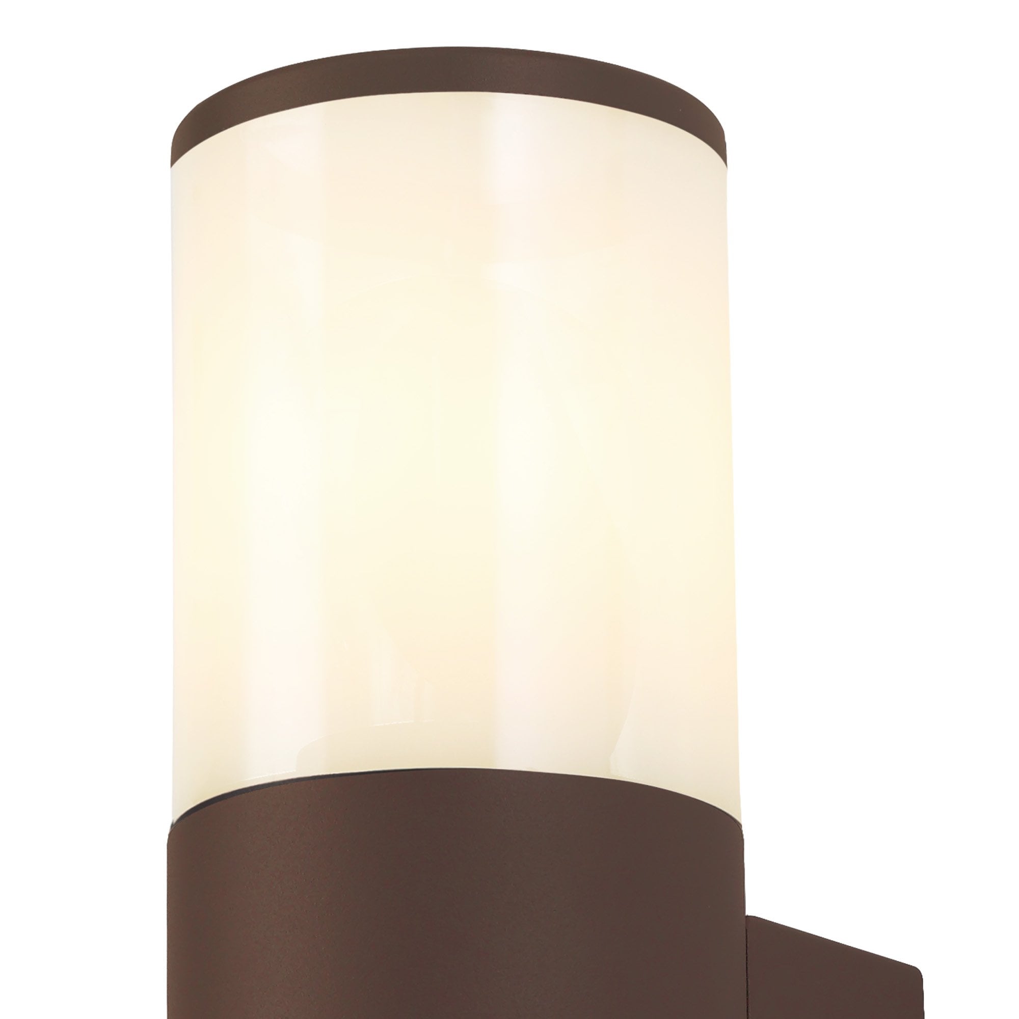 NL7075/OP9 Marc 2 Light Outdoor Wall Light Matt Brown Opal