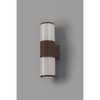 NL7075/OP9 Marc 2 Light Outdoor Wall Light Matt Brown Opal
