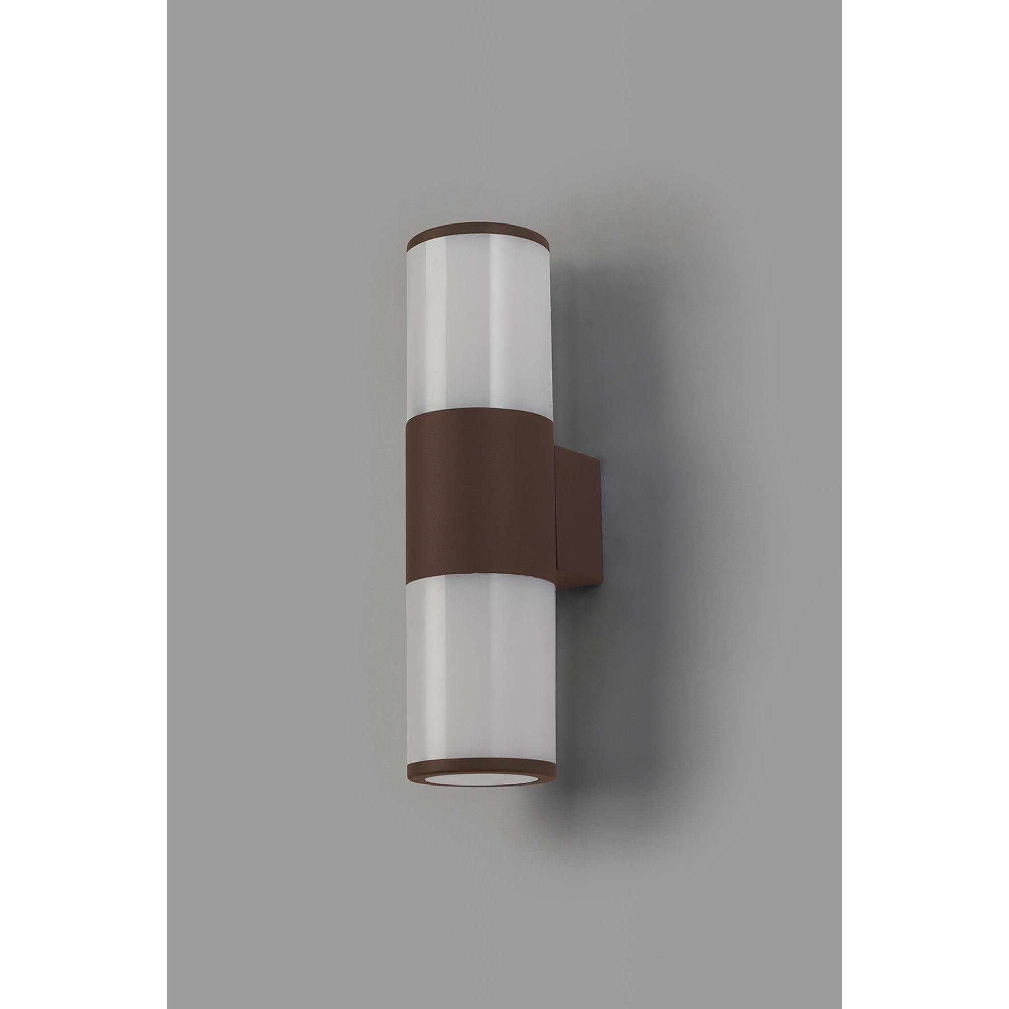 NL7075/OP9 Marc 2 Light Outdoor Wall Light Matt Brown Opal