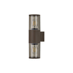 NL7075/SM9 Marc 2 Light Outdoor Wall Light Matt Brown Smoked
