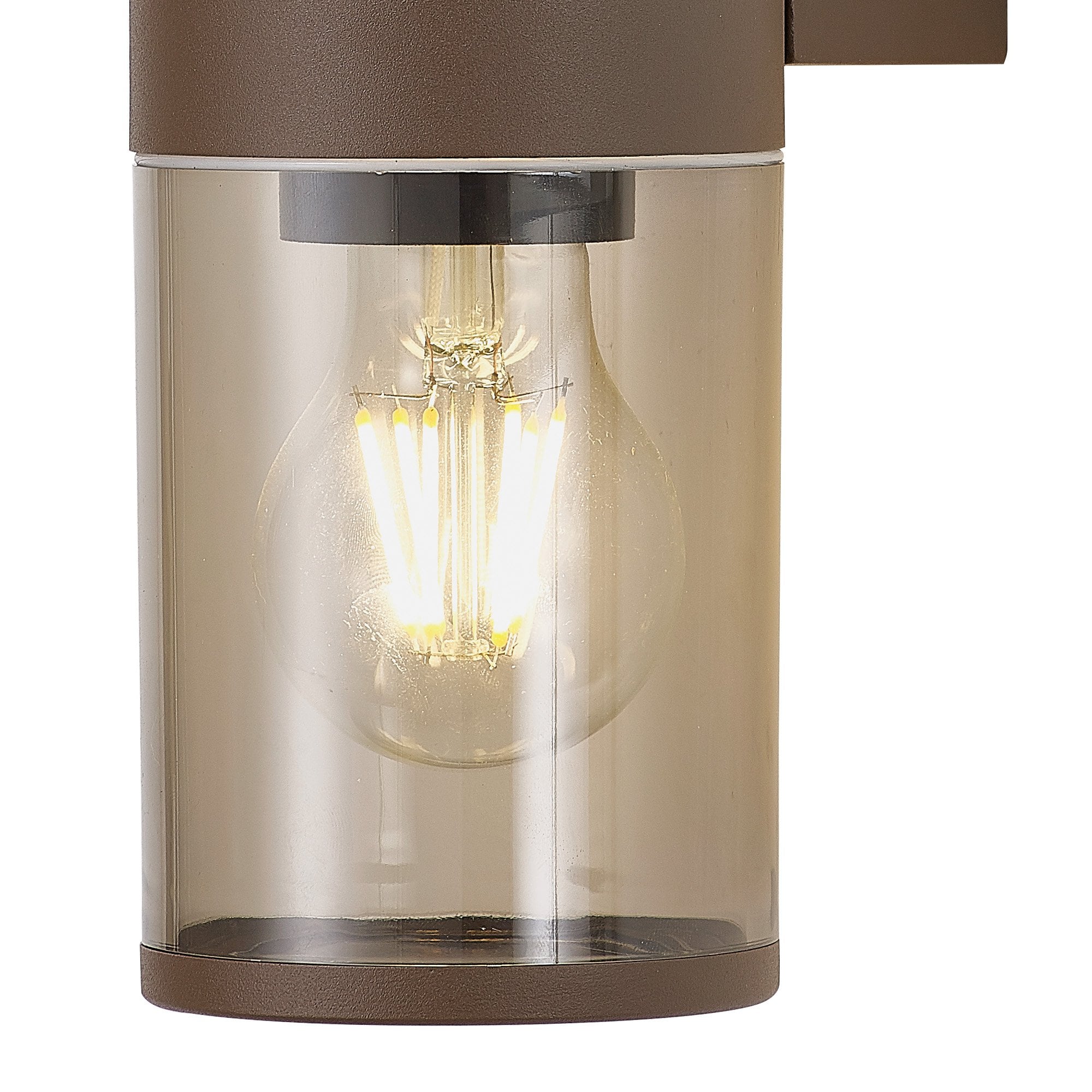 NL7075/SM9 Marc 2 Light Outdoor Wall Light Matt Brown Smoked