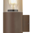 NL7075/SM9 Marc 2 Light Outdoor Wall Light Matt Brown Smoked