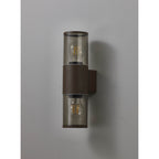 NL7075/SM9 Marc 2 Light Outdoor Wall Light Matt Brown Smoked