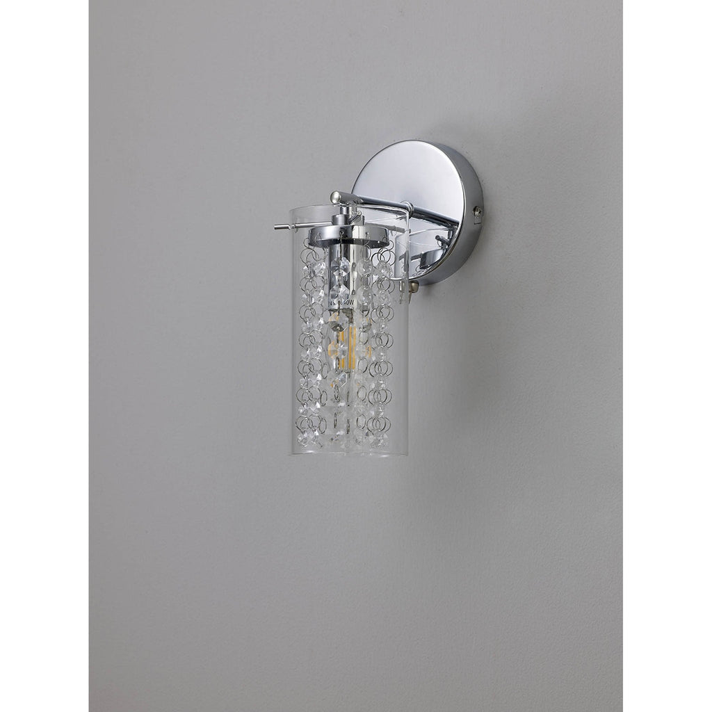 NL90999 Minnie 1 Light Wall Light Polished Chrome Crystal