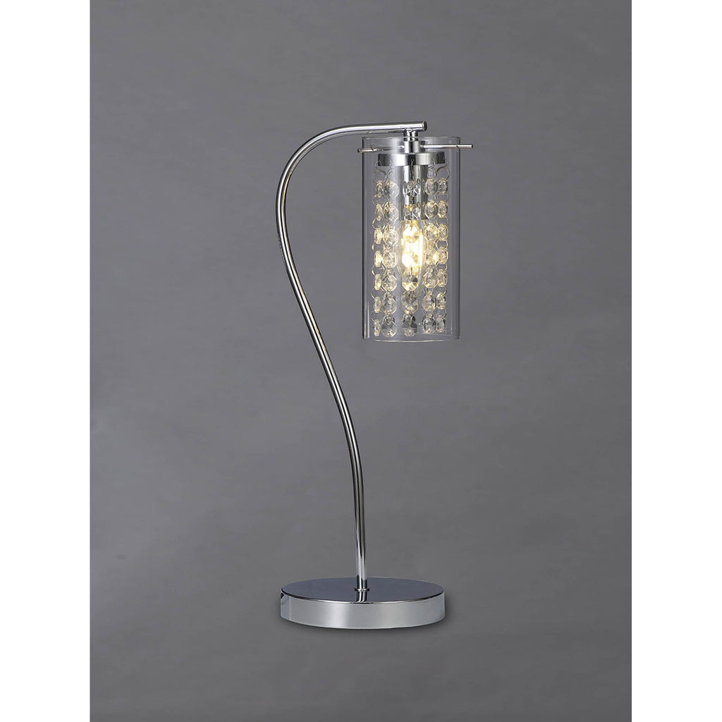 NL91009 Minnie 1 Light Table Lamp Polished Chrome Crystal