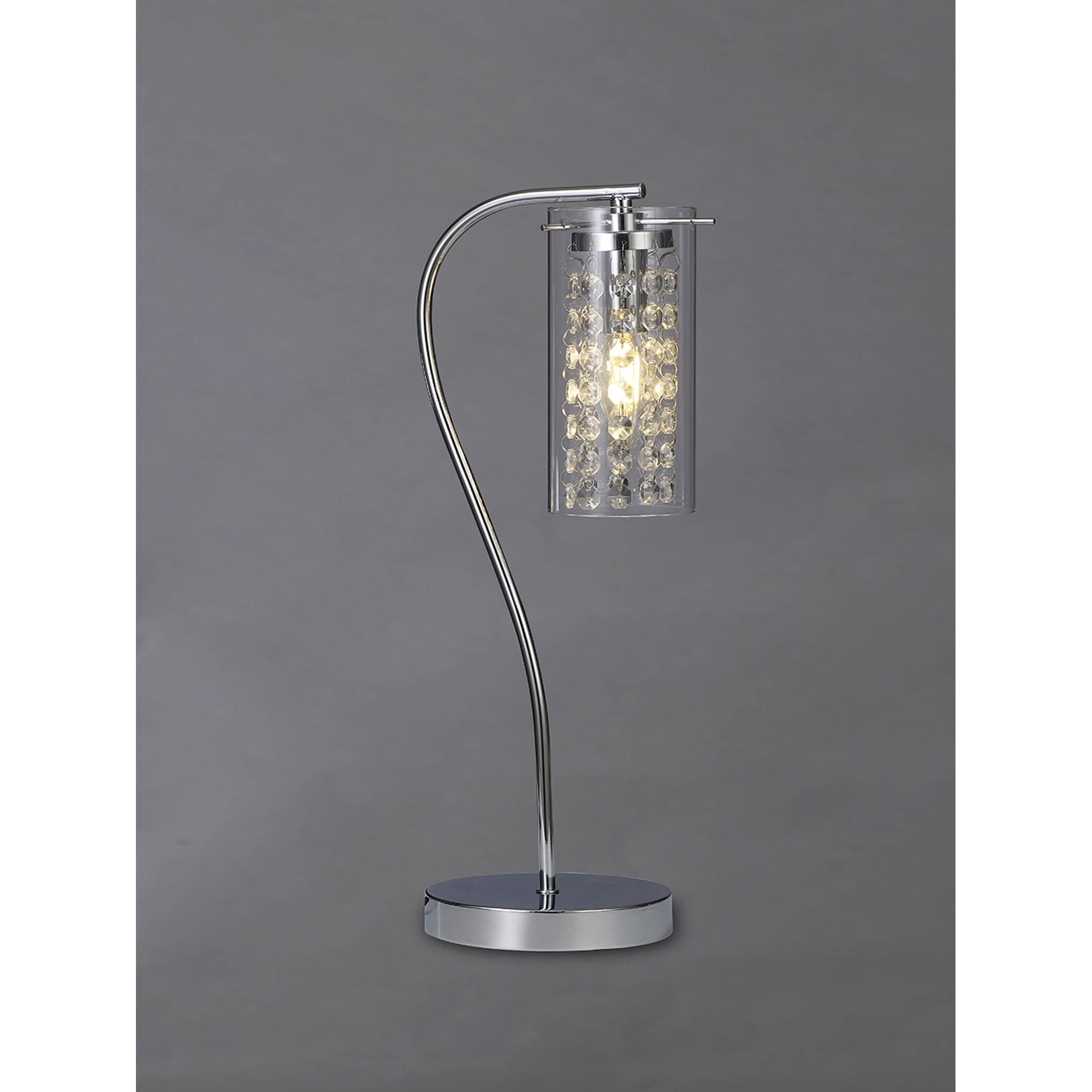 NL91009 Minnie 1 Light Table Lamp Polished Chrome Crystal