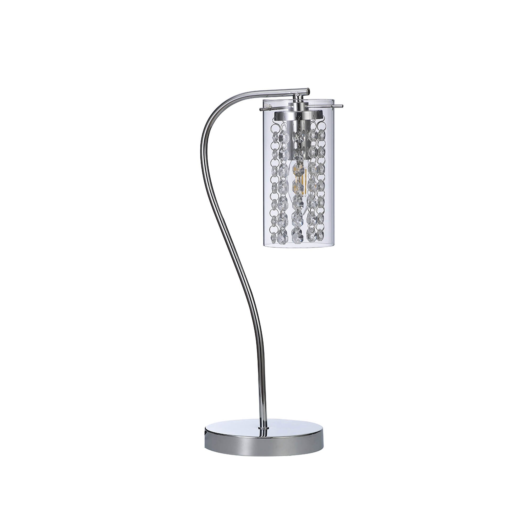 NL91009 Minnie 1 Light Table Lamp Polished Chrome Crystal