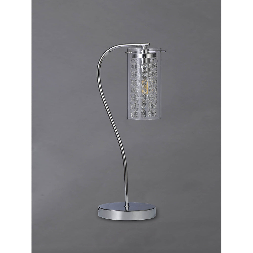 NL91009 Minnie 1 Light Table Lamp Polished Chrome Crystal