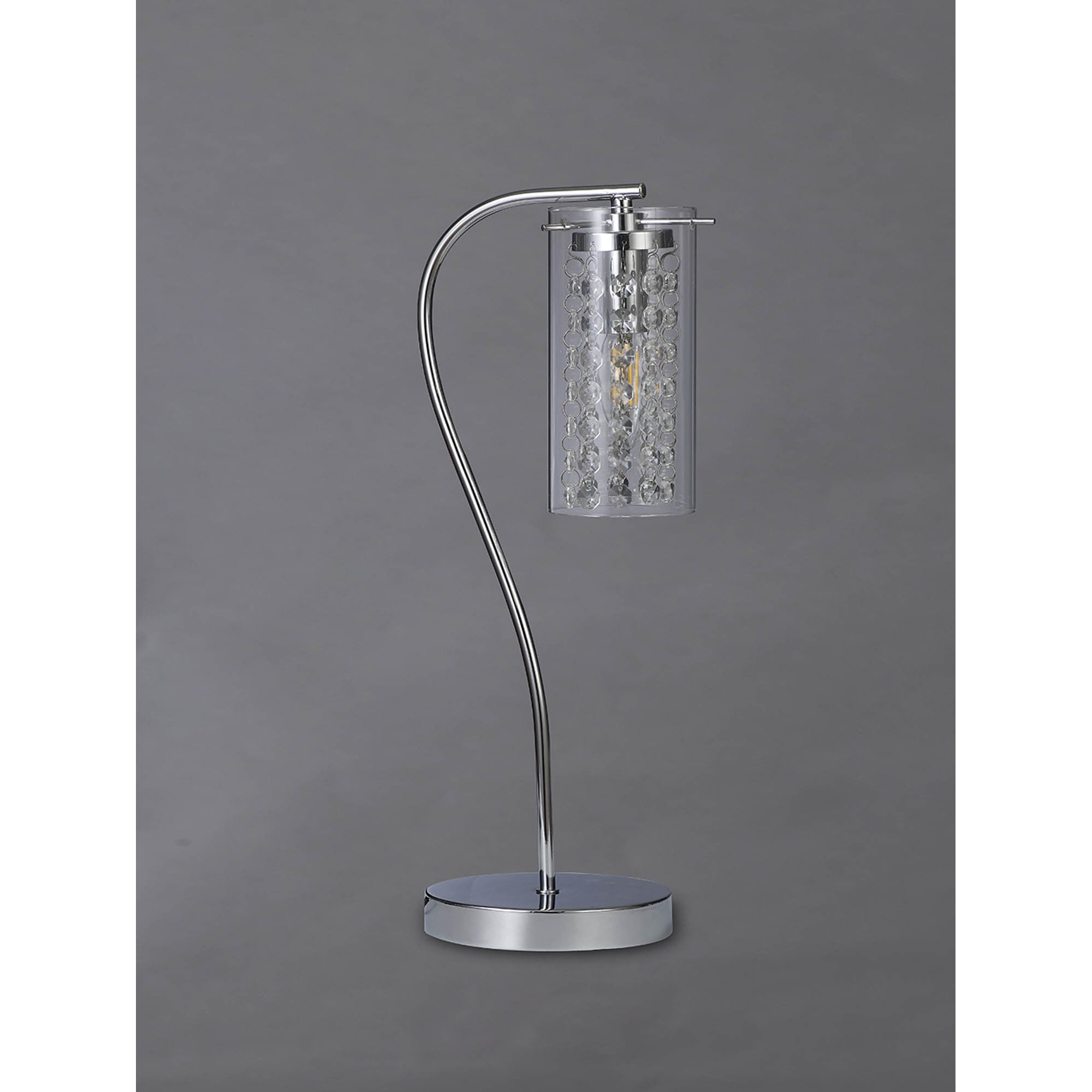 NL91009 Minnie 1 Light Table Lamp Polished Chrome Crystal