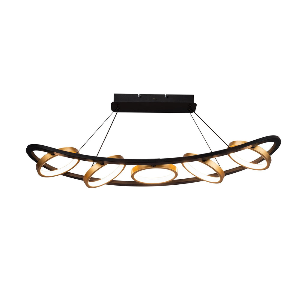 NL74519 Naegel 5 LED Linear Pendant Satin Black Gold