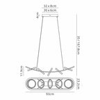 NL74519 Naegel 5 LED Linear Pendant Satin Black Gold