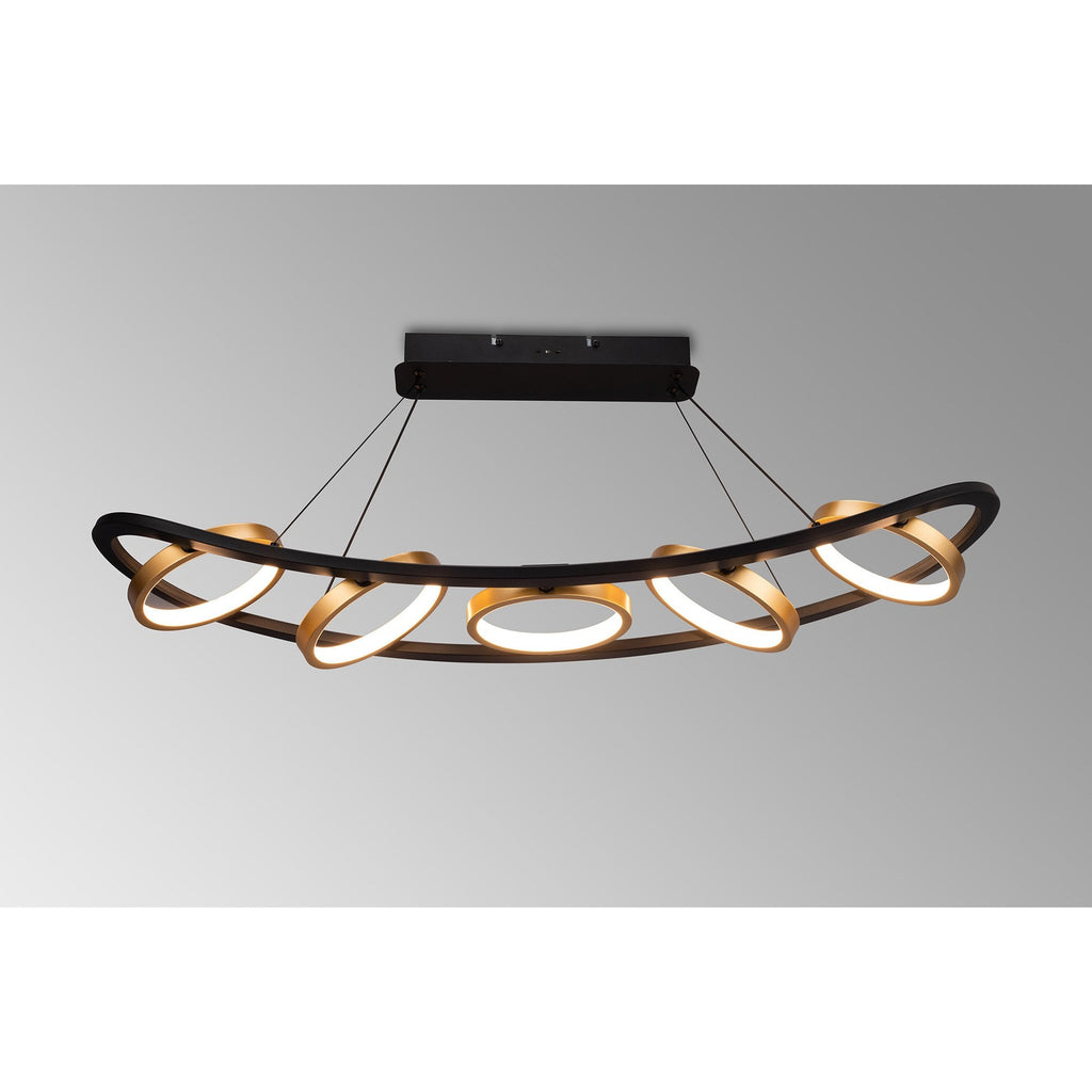 NL74519 Naegel 5 LED Linear Pendant Satin Black Gold