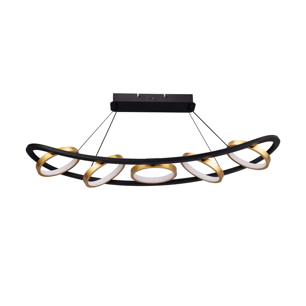 NL74519 Naegel 5 LED Linear Pendant Satin Black Gold