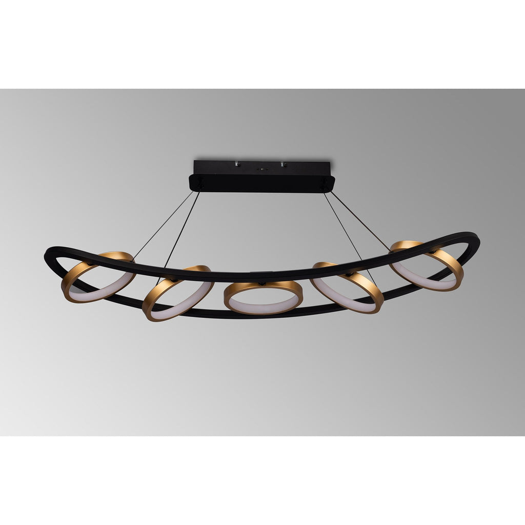 NL74519 Naegel 5 LED Linear Pendant Satin Black Gold