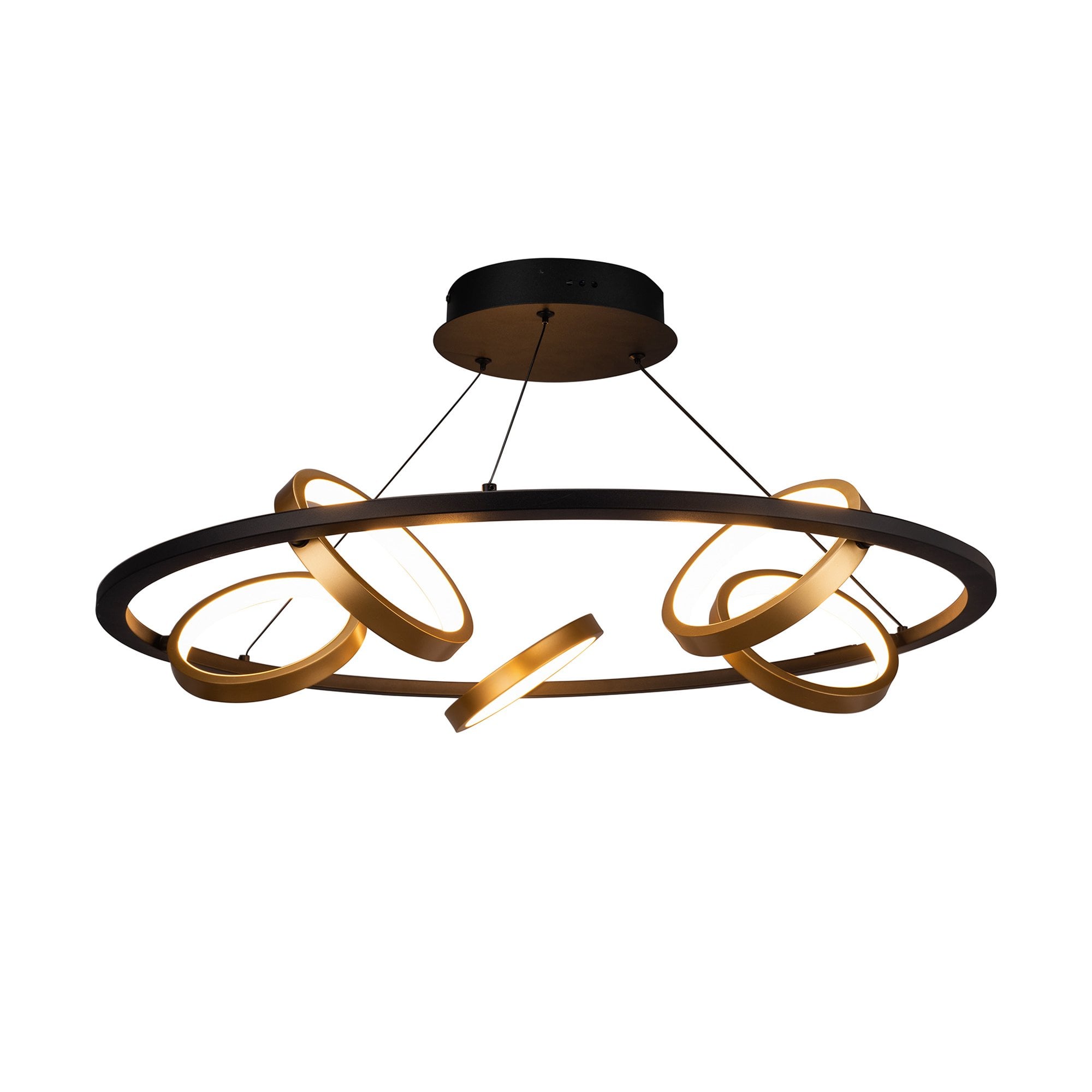 NL74529 Naegel 5 LED Round Pendant Satin Black Gold