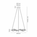 NL74529 Naegel 5 LED Round Pendant Satin Black Gold