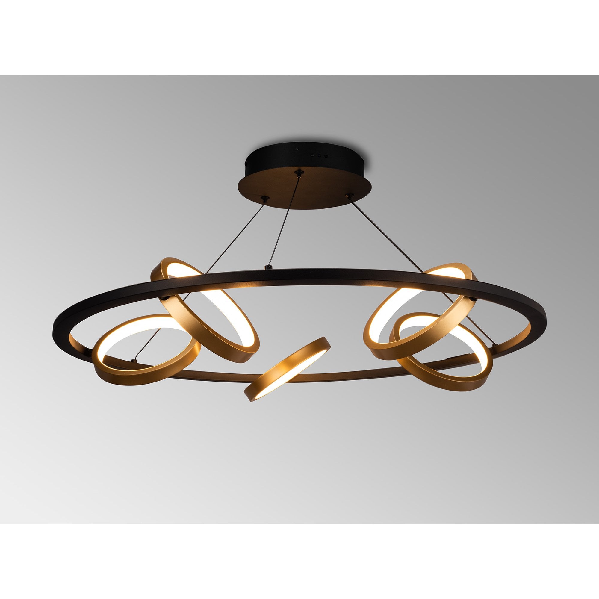 NL74529 Naegel 5 LED Round Pendant Satin Black Gold