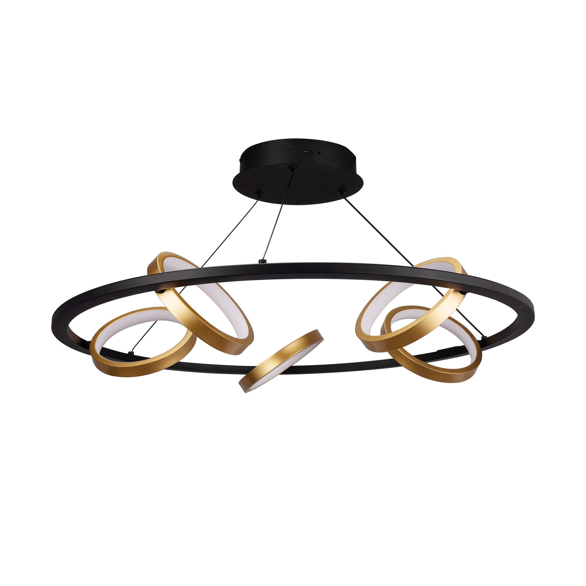 NL74529 Naegel 5 LED Round Pendant Satin Black Gold